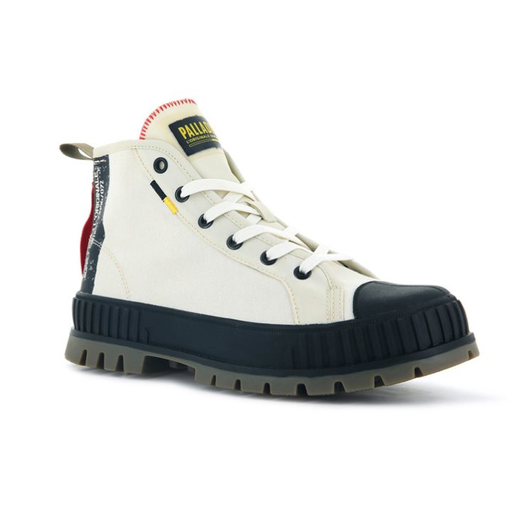 Palladium Pallashock Supply Hi Men's Boots White | UK L495-ZDV